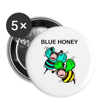 Abeilles - Lot de 5 grands badges (56 mm) - blanc - Devant