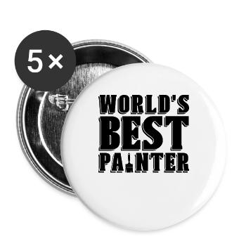 World's Best Craftsmanship Paint Brush Painters - Buttons large 2.2''/56 mm (5-pack) - white - Front