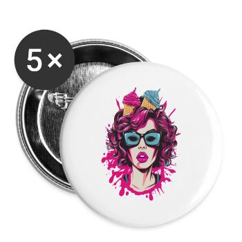 Vibrant Pop Art Comics Sister - Buttons large 2.2''/56 mm (5-pack) - white - Front