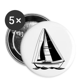 Voilier Sailor Voilier Voilier Voile - Lot de 5 grands badges (56 mm) - blanc - Devant