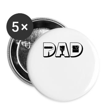 Dad Craftsmanship Loves Paint Roller Painters - Buttons large 2.2''/56 mm (5-pack) - white - Front