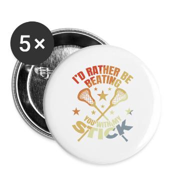 Funny lacrosse joke - Buttons large 2.2''/56 mm (5-pack) - white - Front