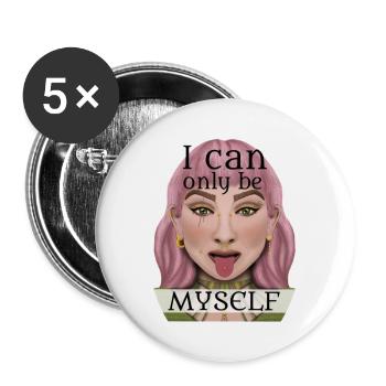 Je ne peux être que moi-même - Lot de 5 grands badges (56 mm) - blanc - Devant