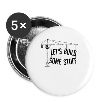 Let's Build Some Stuff Engineering Civil Engineers - Buttons groß 56 mm (5er Pack) - Weiß - Vorne