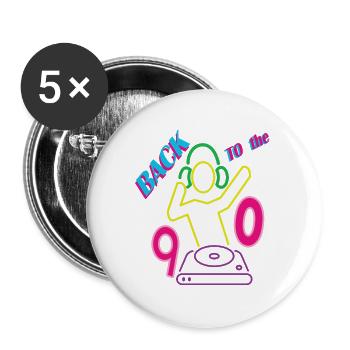 Retour dans les années 90 avec DJ - Lot de 5 grands badges (56 mm) - blanc - Devant