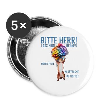 Humorvolles Neuro-Design mit Sammel-Motivierer - Buttons groß 56 mm (5er Pack) - Weiß - Vorne