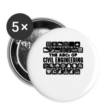 The ABCs Of Civil Engineer Construction Engineers - Buttons large 2.2''/56 mm (5-pack) - white - Front
