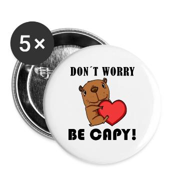 Capybara Capybara Gift - Buttons large 2.2''/56 mm (5-pack) - white - Front