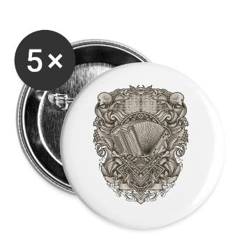 Styrian Harmonica Vintage Illu | ZiachON! - Buttons large 2.2''/56 mm (5-pack) - white - Front