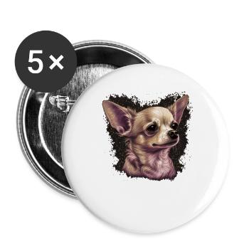 Chihuahua Puppy | Pretty Pink Dog Girly Mom Women - Buttons large 2.2''/56 mm (5-pack) - white - Front