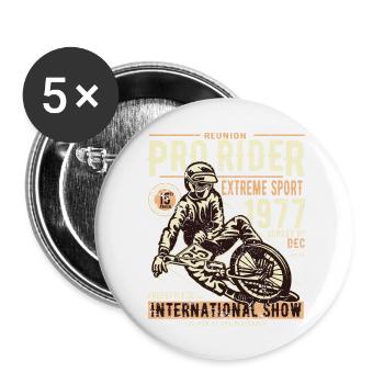 Fahrrad - Buttons groß 56 mm (5er Pack) - Weiß - Vorne
