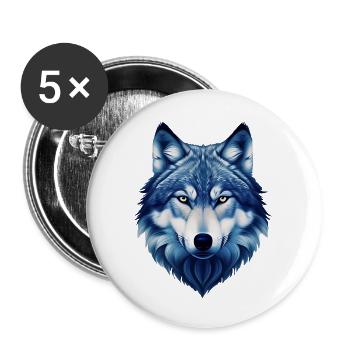 Wolf - Buttons large 2.2''/56 mm (5-pack) - white - Front