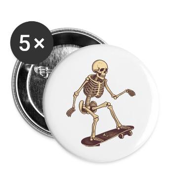 Skateboard Skeleton - Buttons large 2.2''/56 mm (5-pack) - white - Front