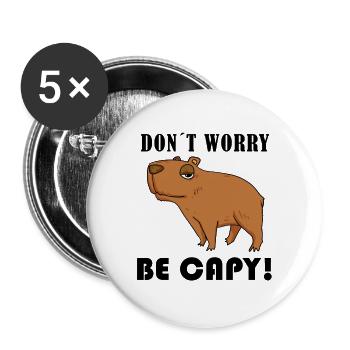 Capybara Capybara Gift - Buttons large 2.2''/56 mm (5-pack) - white - Front