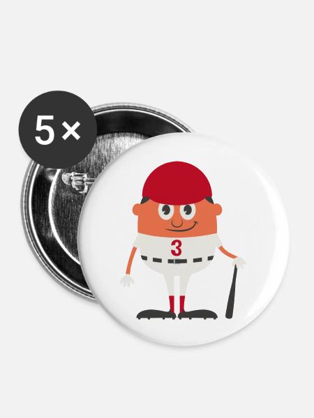 Ballsport - Buttons groß 56 mm (5er Pack) - Weiß
