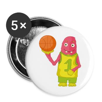 Ballsport - Buttons groß 56 mm (5er Pack) - Weiß - Vorne