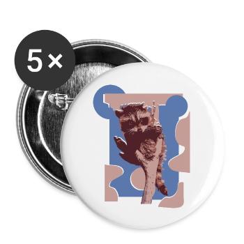 Wildtiere - Buttons groß 56 mm (5er Pack) - Weiß - Vorne