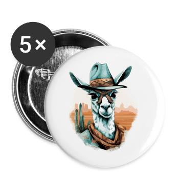Noki the Lama - Buttons large 2.2''/56 mm (5-pack) - white - Front