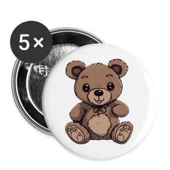Teddy Blooms - Buttons large 2.2''/56 mm (5-pack) - white - Front