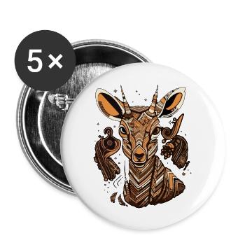 Maya the antelope - Buttons large 2.2''/56 mm (5-pack) - white - Front