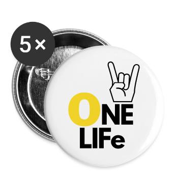 One life - Lot de 5 grands badges (56 mm) - blanc - Devant