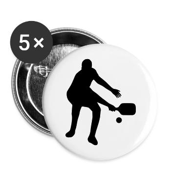 Pickleball Spieler T-Shirt - Buttons groß 56 mm (5er Pack) - Weiß - Vorne
