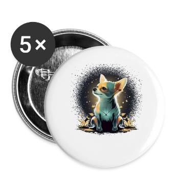 Chihuahua | Puppy Mom Funny Dog Cute Beautiful - Buttons large 2.2''/56 mm (5-pack) - white - Front