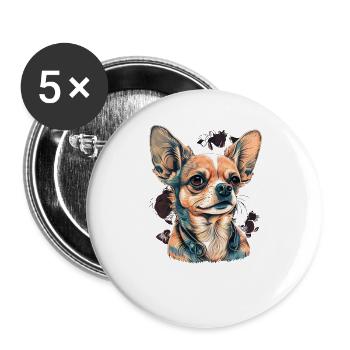 Chihuahua | Puppy Mom Funny Dog Cute Beautiful - Buttons large 2.2''/56 mm (5-pack) - white - Front