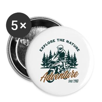 Moto Boxer Aventure Biker 1250 Dicton - Lot de 5 grands badges (56 mm) - blanc - Devant