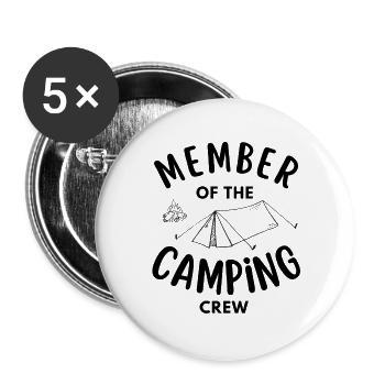 Member of the Camping Crew funny - Buttons large 2.2''/56 mm (5-pack) - white - Front