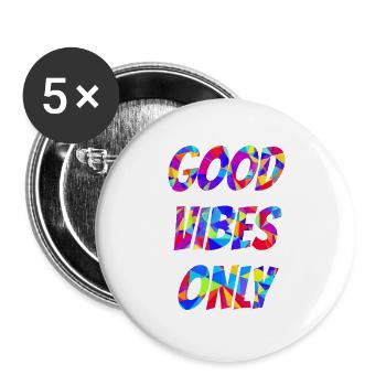 Embrace Good Vibes: Get Your Colorful Shirt Now! - Buttons large 2.2''/56 mm (5-pack) - white - Front