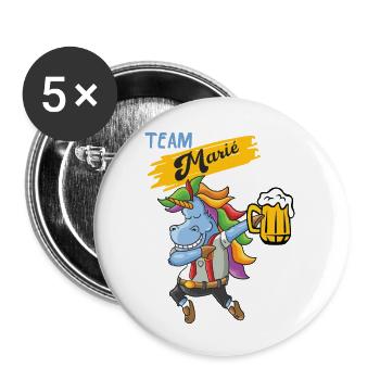 Team Marié - Lot de 5 grands badges (56 mm) - blanc - Devant