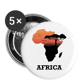 Map Africa - Buttons large 2.2''/56 mm (5-pack) - white - Front