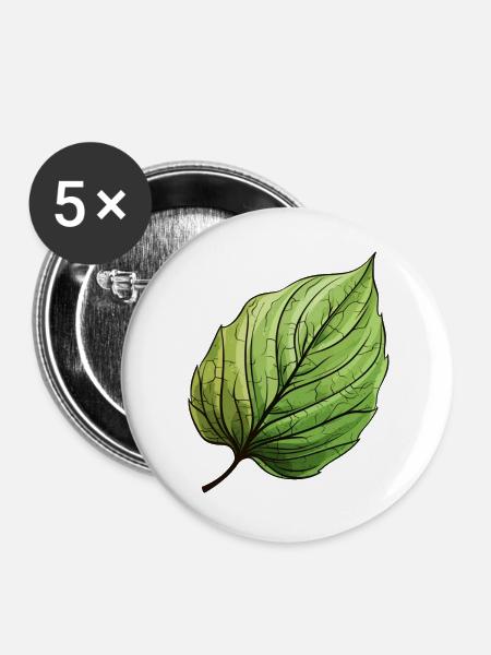Blatt Gün - Buttons groß 56 mm (5er Pack) - Weiß