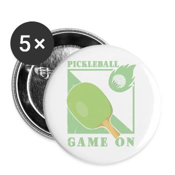 Joueur de pickleball - Lot de 5 grands badges (56 mm) - blanc - Devant