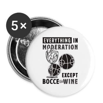 Everything In Moderation Ball Sport Bocce Player - Buttons large 2.2''/56 mm (5-pack) - white - Front
