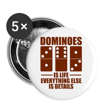 Domino Design - Buttons groß 56 mm (5er Pack) - Weiß - Vorne