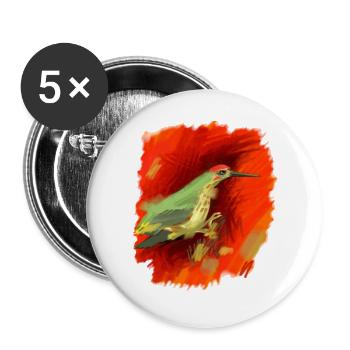 Cadeau en rouge et vert, super, haute qualité - Lot de 5 grands badges (56 mm) - blanc - Devant