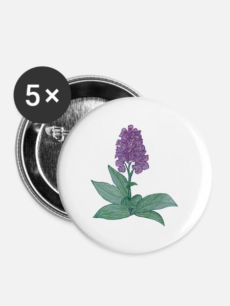 danish orchid - Buttons large 2.2''/56 mm (5-pack) - white