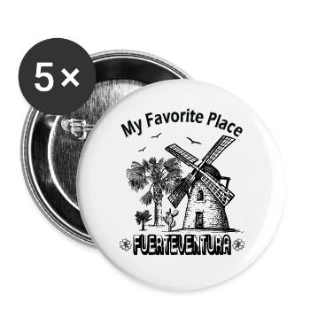 Mon endroit préféré Fuerteventura Dream Island - Lot de 5 grands badges (56 mm) - blanc - Devant