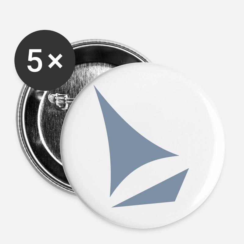 stylized sailboat - Buttons large 2.2''/56 mm (5-pack) - white