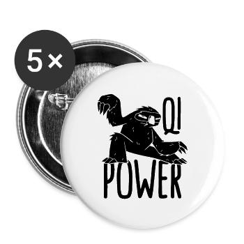Qi Power Tai Chi Martial Arts Taiji Tai Chi Lover - Buttons large 2.2''/56 mm (5-pack) - white - Front