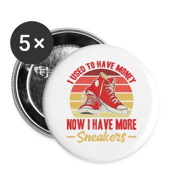 Sneakerhead Collector - Buttons large 2.2''/56 mm (5-pack) - white - Front