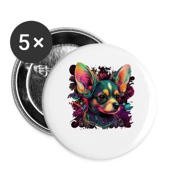 Chihuahua - Electronic Music Techno Festival - Buttons large 2.2''/56 mm (5-pack) - white - Front