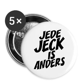 Kölsch Jede Jeck Is Anders Kölner Grundgesetz Köln - Buttons groß 56 mm (5er Pack) - Weiß - Vorne