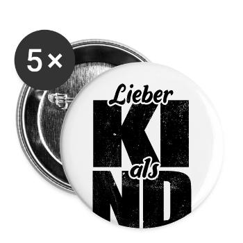 Lieber KI als ND - künstliche Intelligenz - Buttons groß 56 mm (5er Pack) - Weiß - Vorne