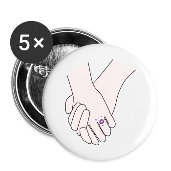 Se tenir la main Journée du mercredi - Lot de 5 grands badges (56 mm) - blanc - Devant