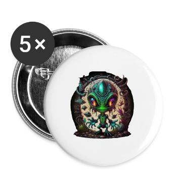 Étranger - Lot de 5 grands badges (56 mm) - blanc - Devant