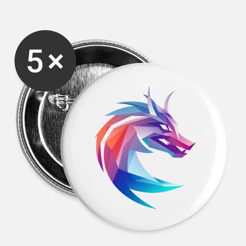 Dragon - Buttons large 2.2''/56 mm (5-pack) - white