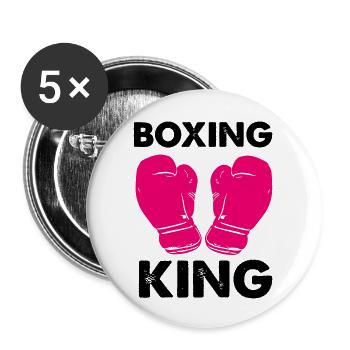 boxing king - Buttons groß 56 mm (5er Pack) - Weiß - Vorne